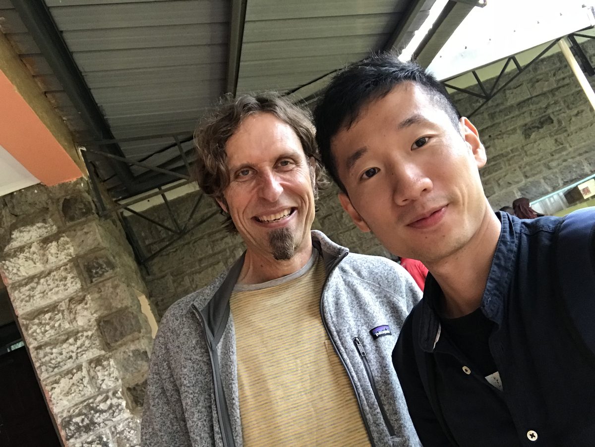 Jostein with a customer